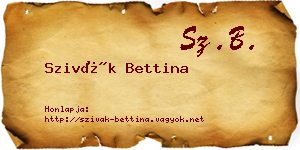 Szivák Bettina névjegykártya